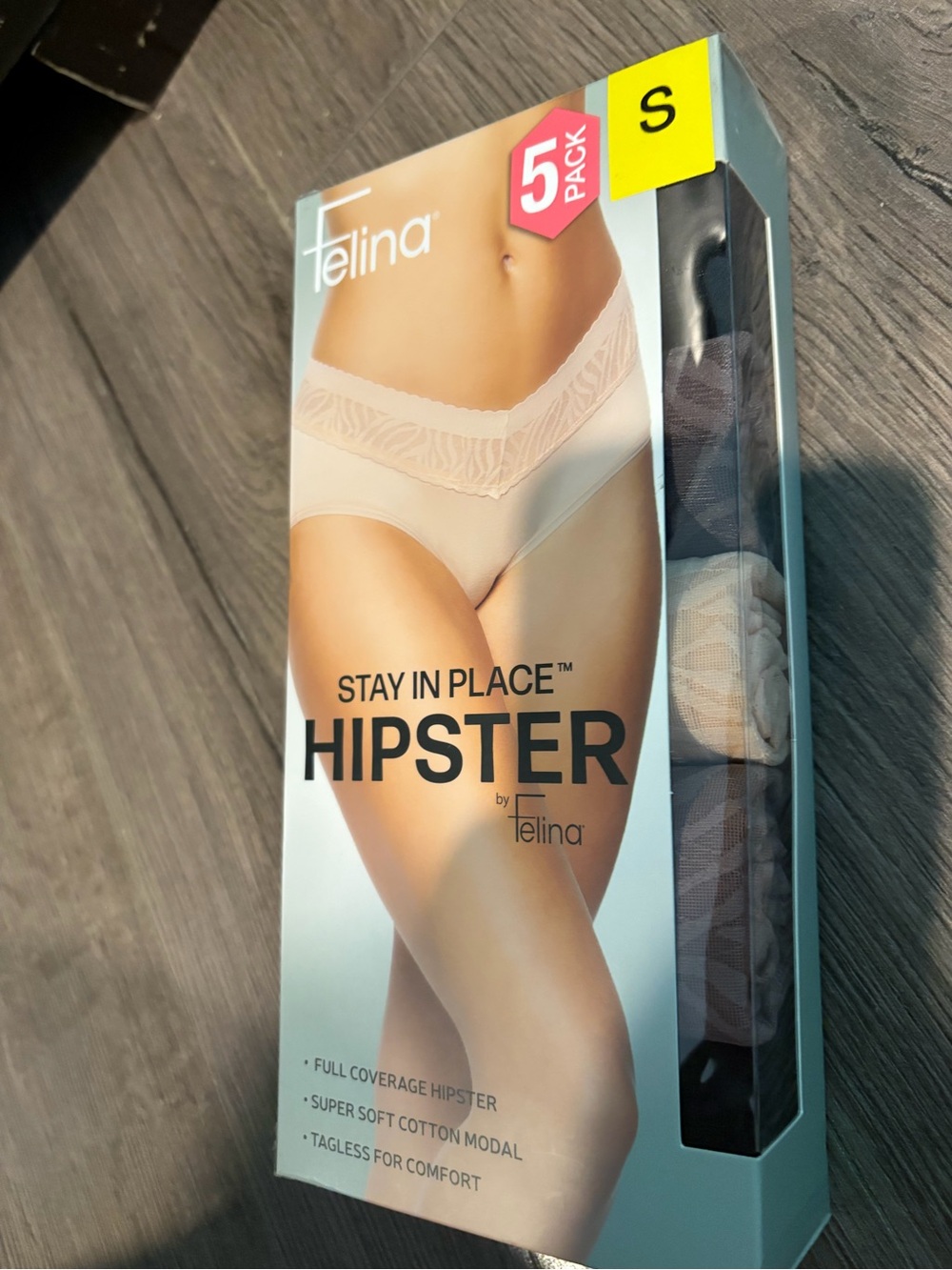 Women’s Felina 5PK Stay In Place Hipster Size S